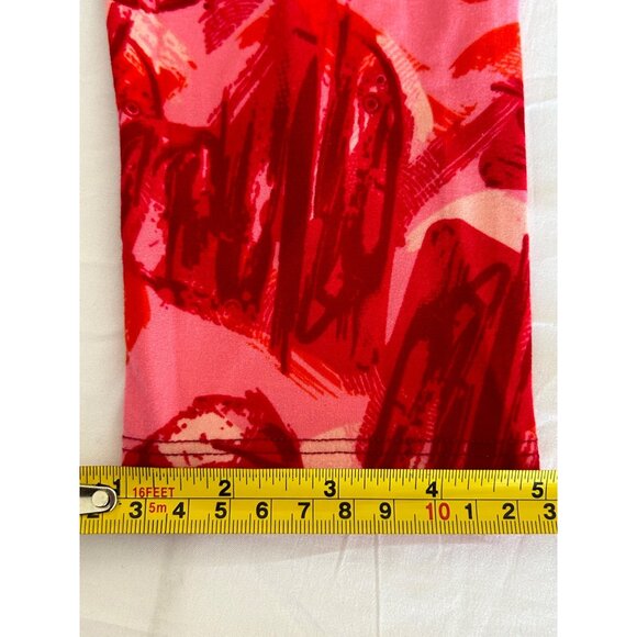 LuLaRoe Womens Red & Pink Abstract Pattern Leggings - Picture 4 of 9